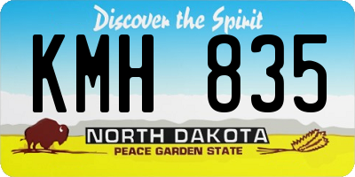 ND license plate KMH835