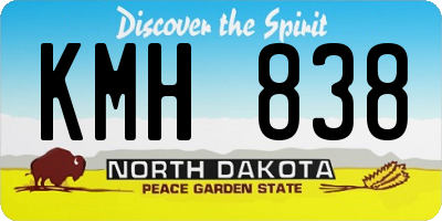 ND license plate KMH838