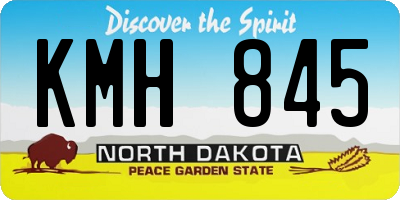 ND license plate KMH845
