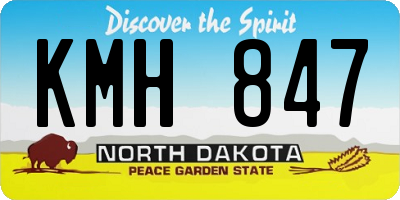 ND license plate KMH847