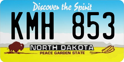ND license plate KMH853