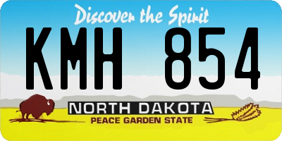 ND license plate KMH854