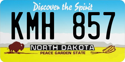 ND license plate KMH857
