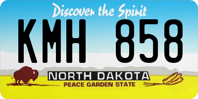ND license plate KMH858