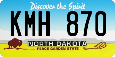 ND license plate KMH870