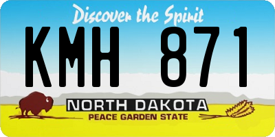 ND license plate KMH871