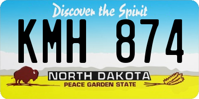 ND license plate KMH874