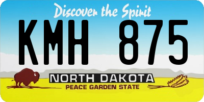 ND license plate KMH875