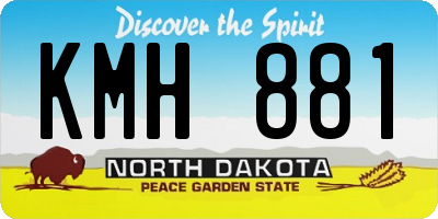 ND license plate KMH881