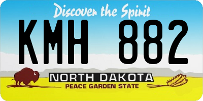 ND license plate KMH882