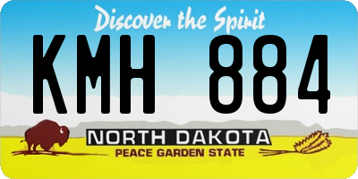 ND license plate KMH884