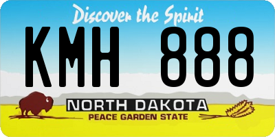 ND license plate KMH888
