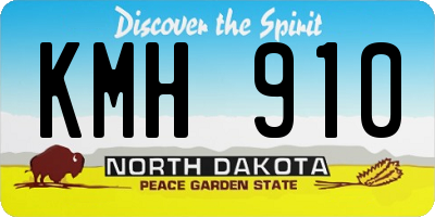 ND license plate KMH910
