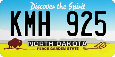ND license plate KMH925