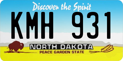ND license plate KMH931