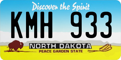 ND license plate KMH933