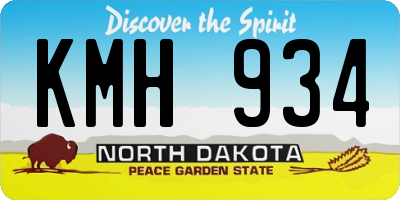 ND license plate KMH934
