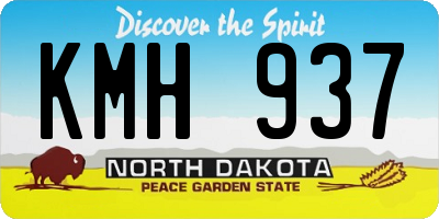 ND license plate KMH937
