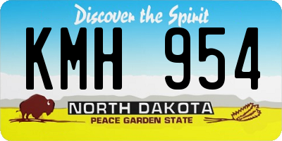 ND license plate KMH954