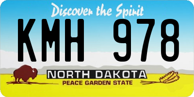 ND license plate KMH978