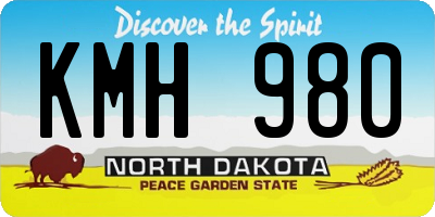 ND license plate KMH980