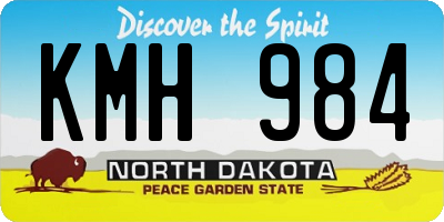 ND license plate KMH984