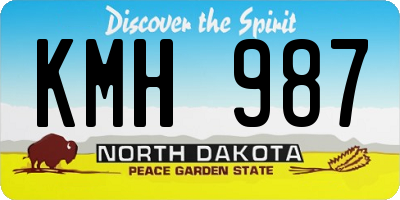 ND license plate KMH987