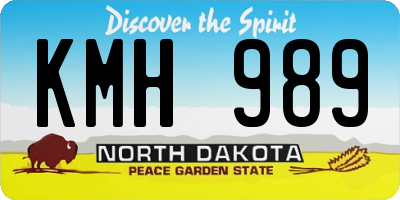 ND license plate KMH989