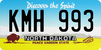 ND license plate KMH993