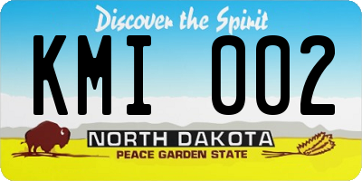 ND license plate KMI002