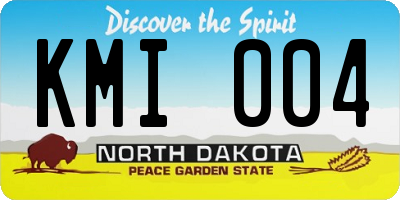 ND license plate KMI004