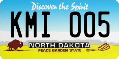 ND license plate KMI005