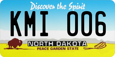 ND license plate KMI006