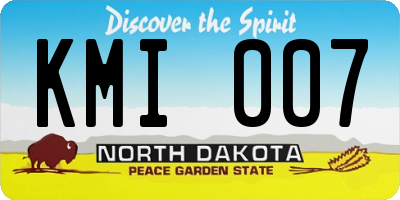 ND license plate KMI007