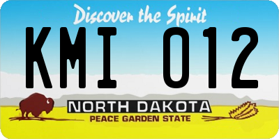 ND license plate KMI012