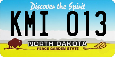 ND license plate KMI013