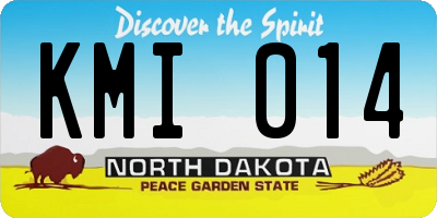 ND license plate KMI014