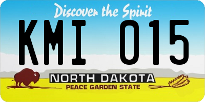 ND license plate KMI015