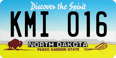 ND license plate KMI016