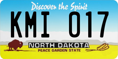ND license plate KMI017