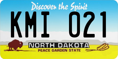 ND license plate KMI021