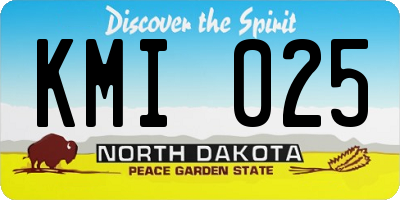 ND license plate KMI025