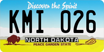 ND license plate KMI026