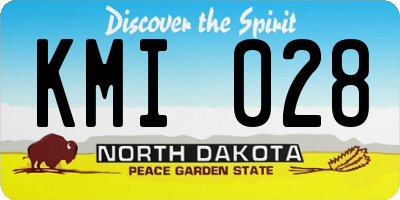 ND license plate KMI028