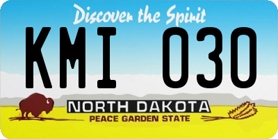 ND license plate KMI030