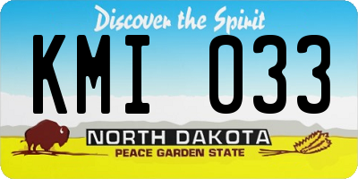 ND license plate KMI033