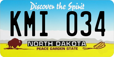 ND license plate KMI034