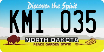 ND license plate KMI035