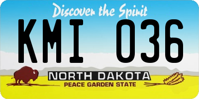 ND license plate KMI036