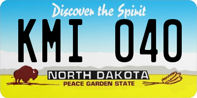 ND license plate KMI040